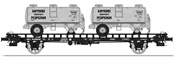French UFR double transport Era III HR 598209 black + 2 round shaped tank trailers RAYMONDI